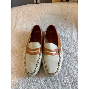 Moreschi Made in Italy Leather Loafers Men’s 8.5 Two-Tone Apron Toe